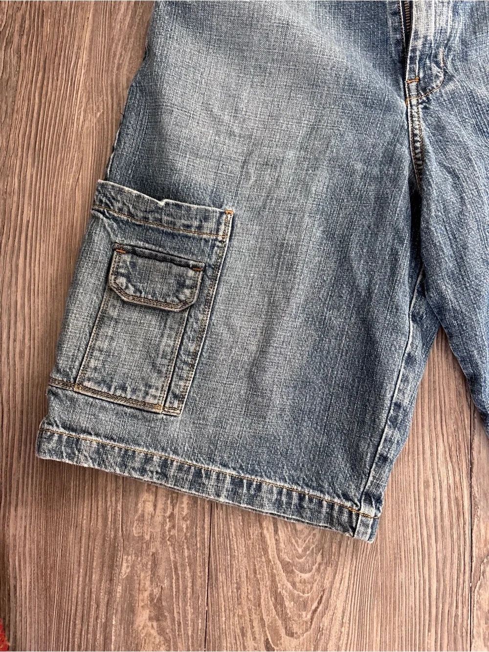 Guess Light Blue Denim Cargo Shorts